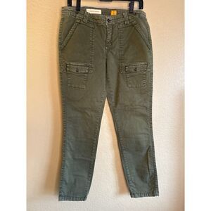 Anthropologie Pilcro and the Letterpress Cargo Jogger Pants Women 10 Olive Green